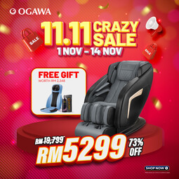 [Apply Code: 2GT20] OGAWA Smart Galaxia Massage Chair Free Estilo Prime Plus + 3in1 Leather Kit (Golden Midnight) [Free Shipping WM]*
